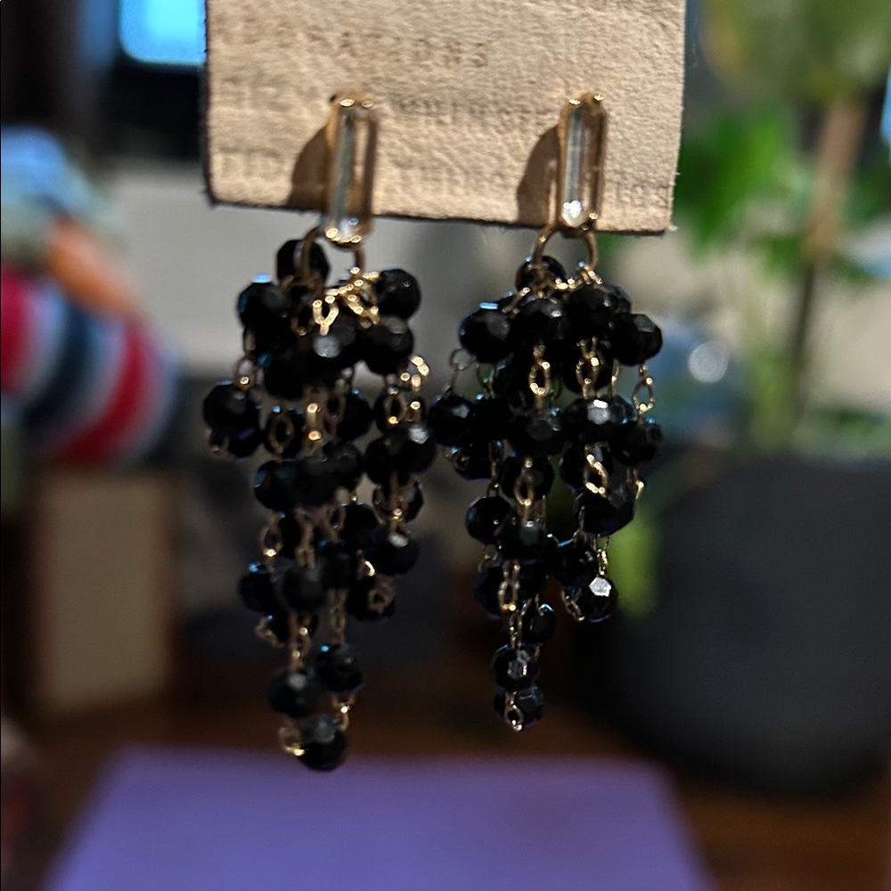 Anthropologie black dangly earrings
